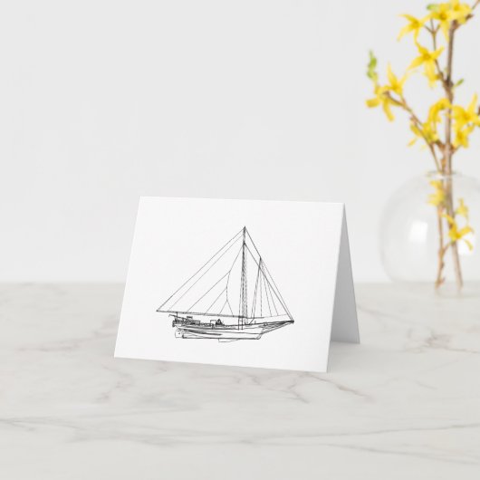 チェサピーク湾のスキップジャックのヨット カード (黄色い花)
