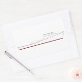 チェサピーク湾のデッドレイズボート(フルキャビン) 長方形シール (封筒)