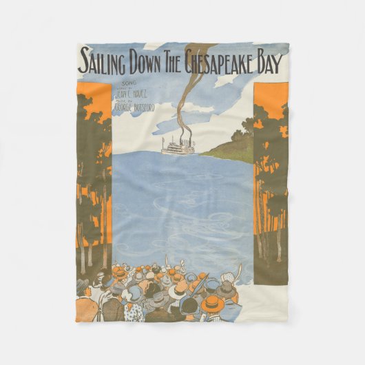 チェサピーク湾の下の航海 フリースブランケット (正面)
