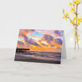 チェサピーク湾の朝の日の出 カード (黄色い花)