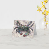 チェサピーク湾の青カニのブランクのメッセージカード カード (黄色い花)