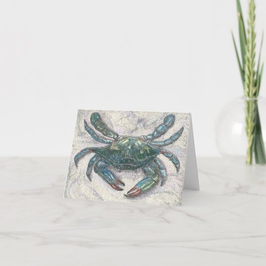 チェサピーク湾の青カニの挨拶状 カード (正面)