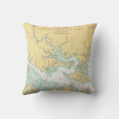 チェサピーク湾のNatuicalの図表 クッション (裏面)