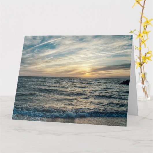 チェサピーク湾サンライズ折り畳みグリーティングカード カード (黄色い花)