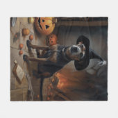 チェサピーク湾テリアパンプキンスハロウィーン怖い フリースブランケット (正面(横))