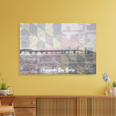 チェサピーク湾ブリッジメリーランドオーバーレイキャンバス キャンバスプリント (インサイチュ (リビング))