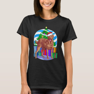 チェサピーク湾リトリエバーキュートなサンタクリスマスツリー Tシャツ