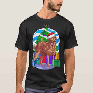 チェサピーク湾リトリエバーキュートなサンタクリスマスツリー Tシャツ