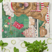 チェサピーク湾リトリバーベーキング:フェスティバルクリスマス キッチンタオル (折り畳み)