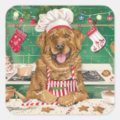 チェサピーク湾リトリバーベーキング:フェスティバルクリスマス スクエアシール (正面)