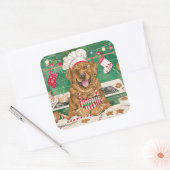 チェサピーク湾リトリバーベーキング:フェスティバルクリスマス スクエアシール (封筒)