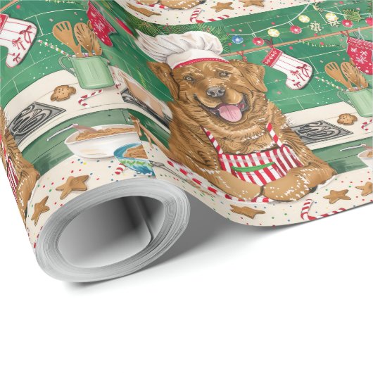 チェサピーク湾リトリバーベーキング:フェスティバルクリスマス ラッピングペーパー (ロールコーナー)