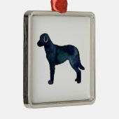 チェサピーク湾レトリバー水彩シルエット メタルオーナメント (右)