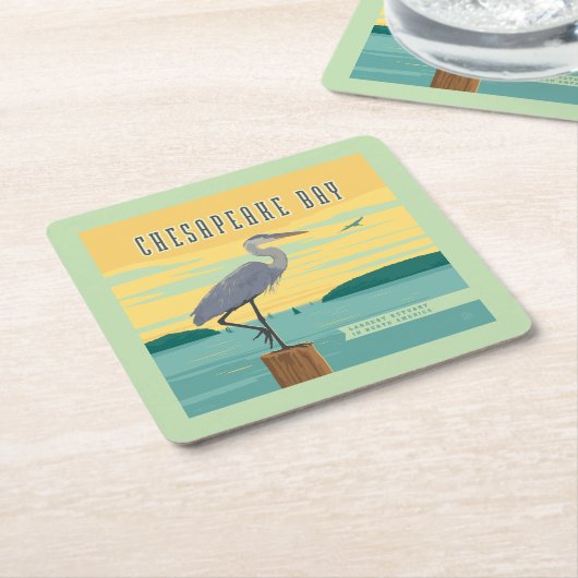 チェサピーク湾北アメリカ最大の河口 スクエアペーパーコースター (アングル)