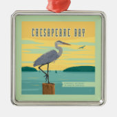 チェサピーク湾北アメリカ最大の河口 メタルオーナメント (正面)