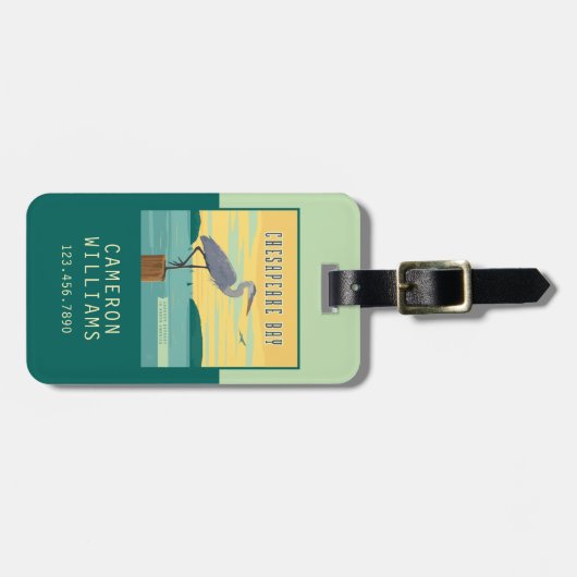 チェサピーク湾北アメリカ最大の河口 ラゲッジタグ (正面横)