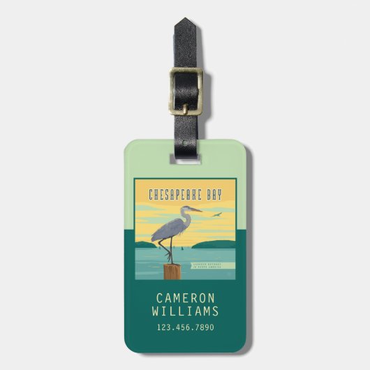 チェサピーク湾北アメリカ最大の河口 ラゲッジタグ (正面縦)