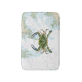 チェサピーク湾海図を持つ青いカ航海のニ バスマット (正面縦)