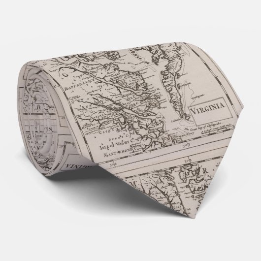 チェサピーク湾(1681年)のヴィンテージの地図 ネクタイ (ロール)