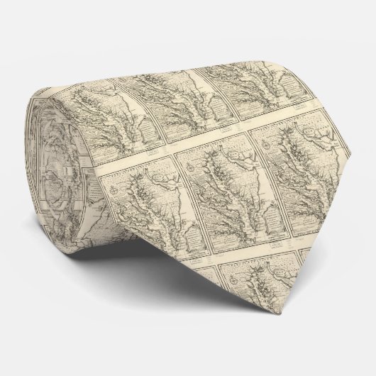チェサピーク湾(1752年)のヴィンテージの地図 ネクタイ (ロール)