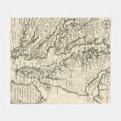 チェサピーク湾(1752年)のヴィンテージの地図 フリースブランケット (正面(横))