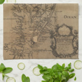 チェサピーク湾(1778年)のヴィンテージの地図 キッチンタオル (折り畳み)