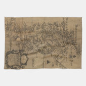 チェサピーク湾(1778年)のヴィンテージの地図 キッチンタオル (横)