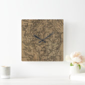 チェサピーク湾(1778年)のヴィンテージの地図 スクエア壁時計 (ホーム)