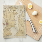 チェサピーク湾(1781年)のヴィンテージの地図 キッチンタオル (四つ折り)
