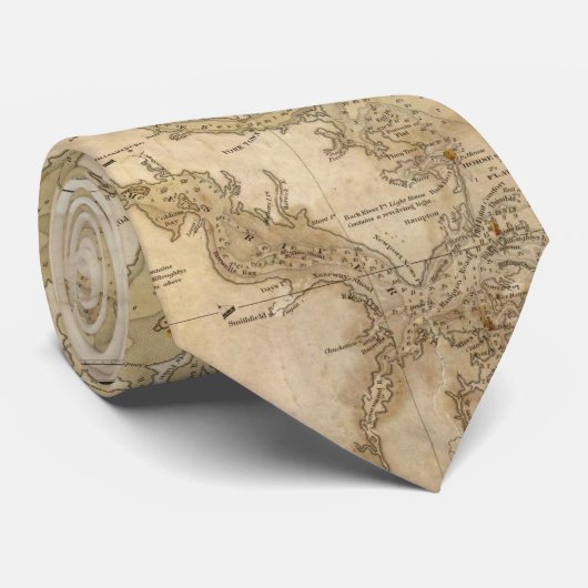 チェサピーク湾(1840年)のヴィンテージの地図 ネクタイ (ロール)
