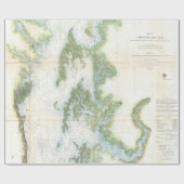 チェサピーク湾(1857年)のヴィンテージの地図 ラッピングペーパー (フラット)