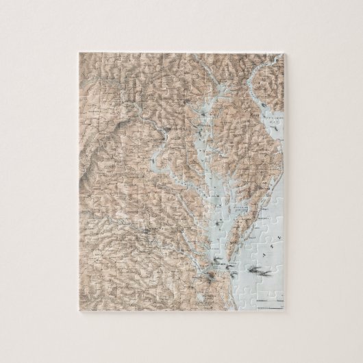 チェサピーク湾(1861年)のヴィンテージの地図 ジグソーパズル (縦)