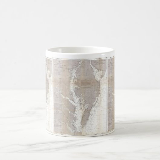 チェサピーク湾(1866年)のヴィンテージの地図 コーヒーマグカップ (中央)