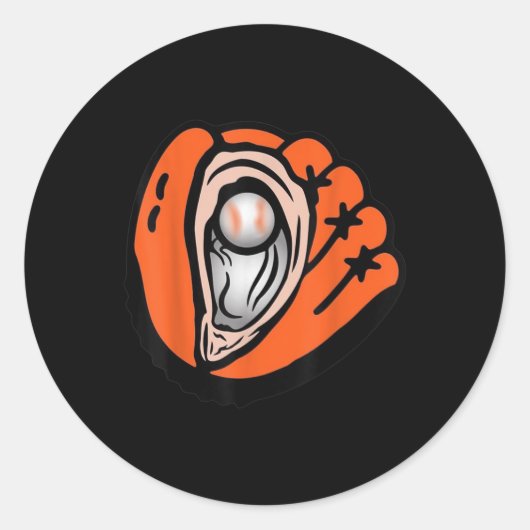 チェサピーク牡蠣捕獲野球 ラウンドシール (正面)