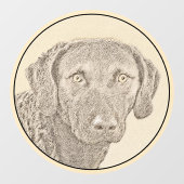 チェサピーク絵画ベイリトリバーオリジナルドッグアート ウィンドウサイン (シート)