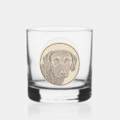 チェサピーク絵画ベイリトリバーオリジナルドッグアート ウイスキーグラス (裏面)