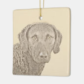 チェサピーク絵画ベイリトリバーオリジナルドッグアート セラミックオーナメント (左)