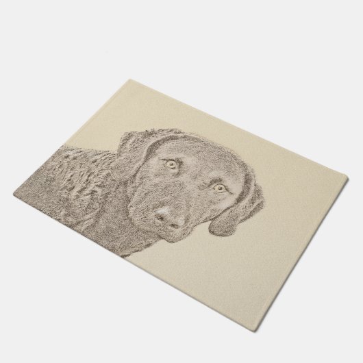 チェサピーク絵画ベイリトリバーオリジナルドッグアート ドアマット (アングル)