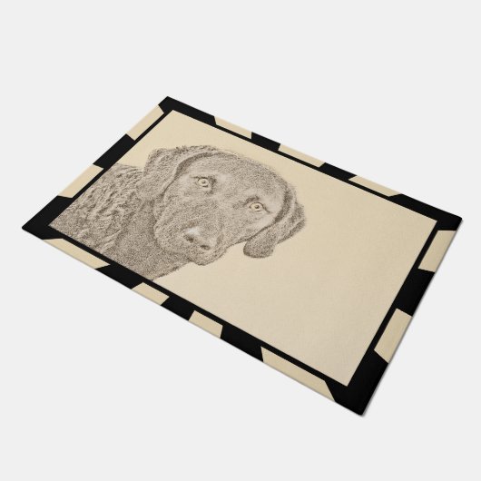 チェサピーク絵画ベイリトリバーオリジナルドッグアート ドアマット (アングル)