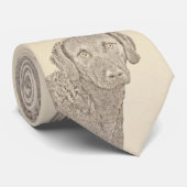 チェサピーク絵画ベイリトリバーオリジナルドッグアート ネクタイ (ロール)