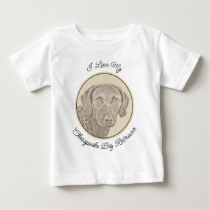 チェサピーク絵画ベイリトリバーオリジナルドッグアート ベビーTシャツ
