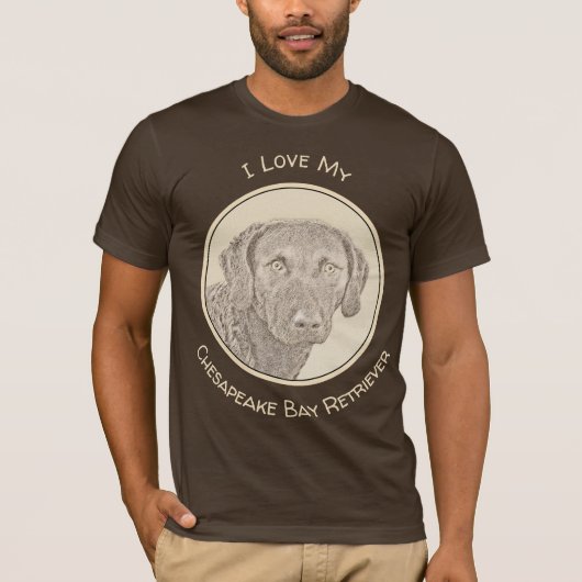 チェサピーク絵画ベイリトリバーオリジナルドッグアート Tシャツ (正面)