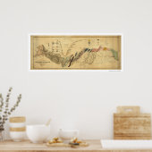 チェサピーク&オハイオ鉄道の地図1872 ポスター (キッチン)