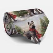 チェサピーク・クリスマスの雪の中の犬 ネクタイ (ロール)