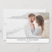 チェサピーク・ベイ・アナポリスMD白黒結婚ズ セーブザデート (裏面)