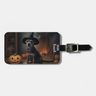 チェサピーク・ベイ・テリアのかぼちゃ ハロウィーンのおばけ ラゲッジタグ