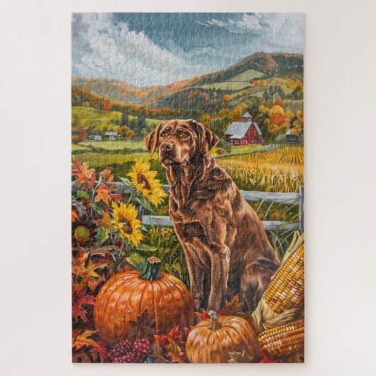 チェサピーク・ベイ・テリアの秋の収穫感謝祭 ジグソーパズル (縦)