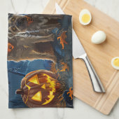 チェサピーク・ベイ・テリアハロウィン不気味 キッチンタオル (四つ折り)