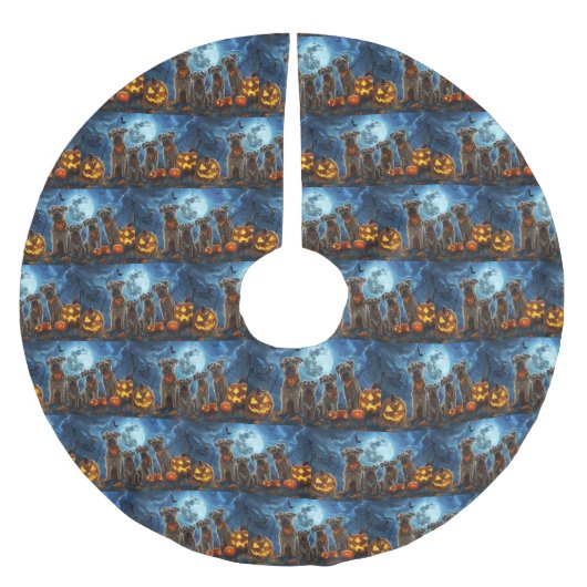 チェサピーク・ベイ・テリアハロウィン不気味 ブラッシュドポリエステルツリースカート (正面)