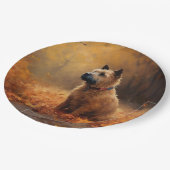 チェサピーク・ベイ・テリア離れイン秋 ペーパープレート (アングル)